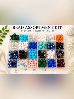 24-Color Acrylic Bead Assortment Kit